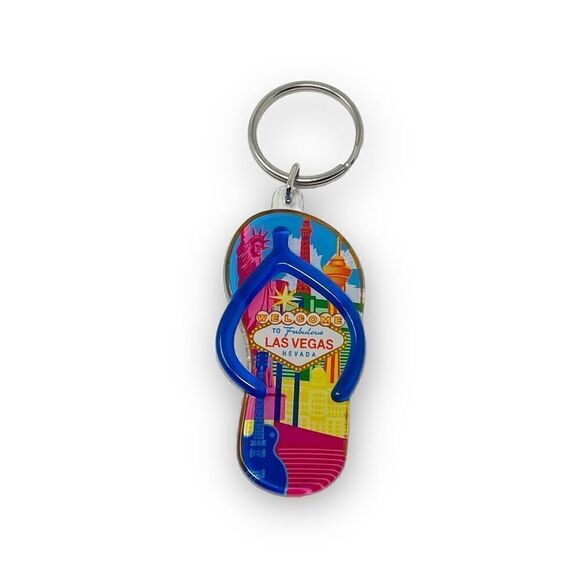 Las Vegas Nevada Acrylic Flip Flop Keychain - Picture 1 of 6